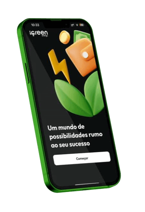 Tela do aplicativo iGreen Energy com reconhecimento e acompanhamento